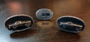 1957 Ford Thunderbird T-Bird Oldtimer Manschettenknöpfe silberfarben schwarz *plus Extra* - Bild 1 von 6