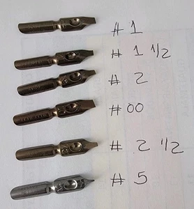 Vintage William Mitchell 6 Schreibfedern Nr. 1, 1 1/2, 2, 00, 2 1/2, 5 England unbenutzt - Bild 1 von 7
