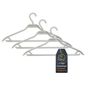 ENGELLAND 3 x Kleiderbügel Extra Robust Tragfähig bis 10 kg Kunststoff Grau - Bild 1 von 5