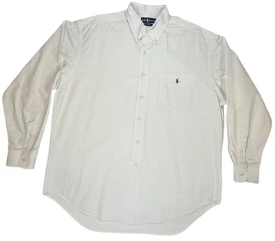 Ralph Lauren Big Shirt Mens Size L White Button Up Oxford Pony Pocket L/S - READ - Image 1 of 4