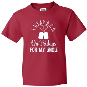 Inktastic I Wear Red For My Uncle Military Friday Youth T-Shirt Deployment R E D - Picture 1 of 1