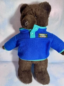 Oso de peluche LL Bean de colección suéter polar azul peluche juguete - Imagen 1 de 6