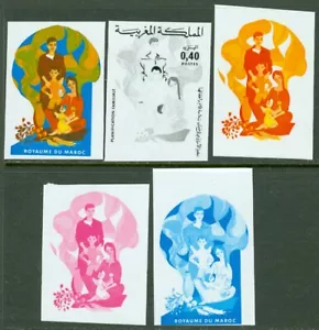 EDW1949SELL: MAROCCO 1976 Scott #367 Rare set of 5 progressive proof imperf - Bild 1 von 2