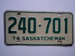 1974 SASKATCHEWAN CANADA License Plate 240 701 Can - Picture 1 of 1