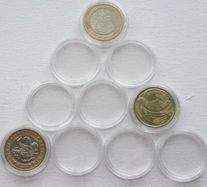 Round Coin Capsules 29 mm £2 / old and new / 10, 20, 50 or 100 capsules - Picture 1 of 3