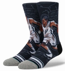 STANCE NBA San Antonio Spurs Leonard Sketchbook Basketball Crew Socks Mens M L - Picture 1 of 4