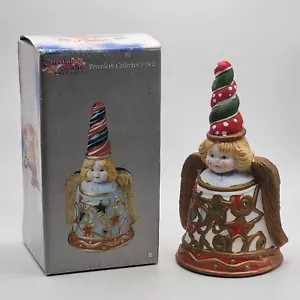 Campana Spiriti Celesti Vintage Decorazione Natale Biondo Angelo Oro 5,5"H - Foto 1 di 8