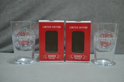 2x Fuller's London Pride Served With Pride Limited Edition Pint Glass Box CE M20 - Image 1 of 4