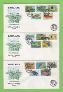 Bahamas 1986-87 Fish definitives set on Four First Day Covers - Picture 1 of 2