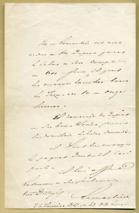 Alphonse de Lamartine (1790-1869) - Scrittore francese - Rara lettera autografa firmata - Foto 1 di 1