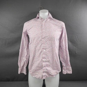 Eleventy Mens Shirt Small Blue Red Floral Casual Modern Casual Everyday Slim - Picture 1 of 13
