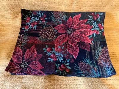 Essential Home Christmas Poinsettia Cloth Table Mats, Set Of 6, Made In China - Image 1 of 4