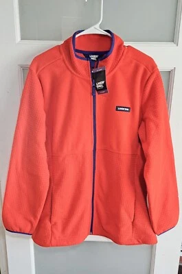 NUEVO CON ETIQUETAS Chaqueta Lands' End Rojo Polar Cremallera Completa Nueva Niños XXL (20) Borde Azul Foto 1 de 4