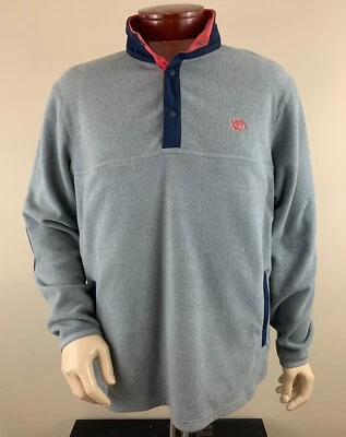 Camisa masculina de lã SOUTHERN TIDE 1/4 Snap com bandeiras náuticas manga longa tamanho XL - Imagem 1 de 4