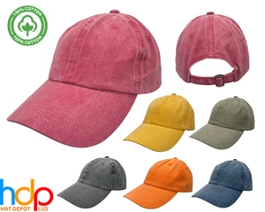 Pigment Dyed Polo Style Dad Hat Cotton Adjustable Plain Solid Blank Baseball Cap - Picture 1 of 38