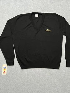 NIKE Black Knit Sweater Monsanto 90’s Gold Basketball Embroidered XL Deadstock - Bild 1 von 11