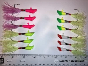 FLOUNDER, FLUKE DARTS, 12 , TIN 1/4 OZ HEAVY HOOKS - Picture 1 of 2