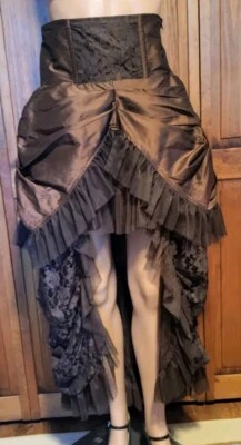 BURLESKA Brown & Lace M Skirt Burlesque Saloon Steampunk RenFair Reinactment NEW - Image 1 of 4