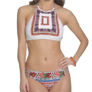 Unbranded Two-Piece Swimsuits Womens High Neck Tops & Brief Bottoms Multi-color - Picture 1 of 11
