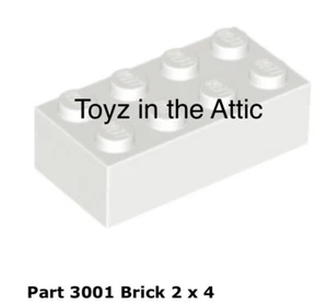 Lego 4x 3001 Ladrillo Blanco 2 x 4 Espacio Ciudad - Imagen 1 de 1