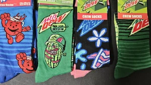 4 Novedad Calcetines Crew Sodas Mountain Mtn Dew Kool-Aid Hombres Adultos *IDEA DE REGALO DIVERTIDA* - Imagen 1 de 4