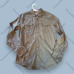 Camisa Levis Para Hombre Talla S Calce Estándar Corte Vaquero Cuello a Snap Mangas Largas Gris - Imagen 1 de 9