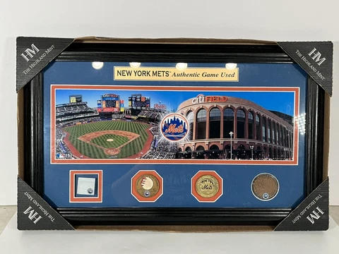 The Highland Mint New York Mets Citi Field Authentic Game Used Dirt Ball Base Cover