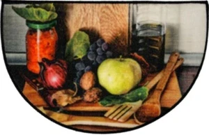 Bedruckter Nylon Küchenteppich (rutschfest) (18"x28") GEMÜSE & KÜCHENUTENSILIEN, Scheiben, EHF - Bild 1 von 12
