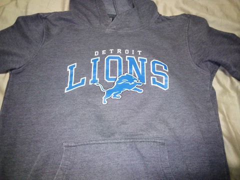 Detroit Lions NFL Sweater Hoodie Grey Size large kids Cover