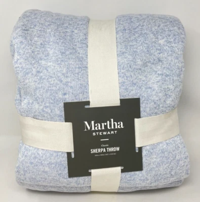 Manta polar suéter jaspeado suave colección Martha Stewart - KING - azul Foto 1 de 4