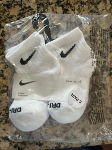 AUTHENTIC Nike Kid's Everyday Ankle Quarter Socks 6-PAIRS BLACK XXSMALL 4Y-5Y - Picture 1 of 2