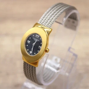Charriol Geneve Watch Womens Gold Tone Swiss Made Bracelet Oval Black Dial - Picture 1 of 13