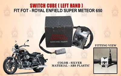 MANO IZQUIERDA PLATA "CUBO INTERRUPTOR ROYAL ENFIELD PARA SUPER METEOR 650" Foto 1 de 4