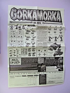 WARHAMMER GORKAMORKA VERSANDAUFTRAG FLYER / POSTER CITADEL 1997 A2 GRÖSSE GEFALTET - Bild 1 von 2
