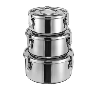 3x Stainless Steel Food Storage Containers Original Leak-Proof For Camping Trips - Picture 1 of 16