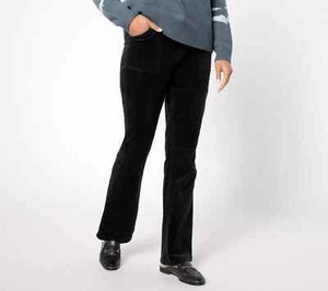 Denim & Co Canyon Retreat Corduroy Flare Pant with Pockets Black Size 18 A625863 - Picture 1 of 2