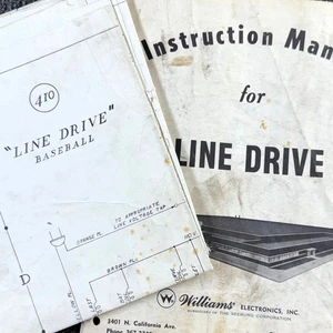 Williams Line Drive Pinball Máquina Juego Manual Esquemas ORIGINAL - Imagen 1 de 6
