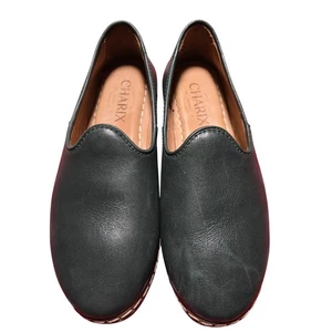 CHARIX Leather Artisan Shoes Women Size 35 US 5 Green Slip On Loafers Comfort - Picture 1 of 8