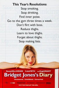 Bridget Jones's Diary (2001) ~ Póster original de la película ADV de doble cara de 27"x 40" - Imagen 1 de 8