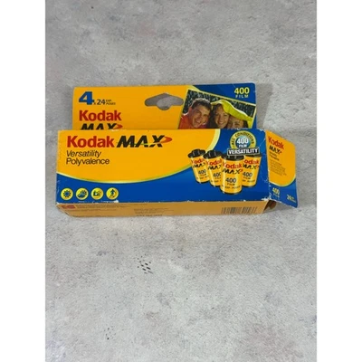 Paquete de 3 películas Kodak Max Versatility 400 ISO 24 exposición 35 mm exp 12/08 caja abierta Foto 1 de 4