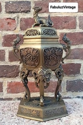 ANCIEN BRULE PARFUM BRONZE JAPON ASIE XIXe SIECLE ANTIQUE SIGNÉ TAKAO  - Photo 1/4