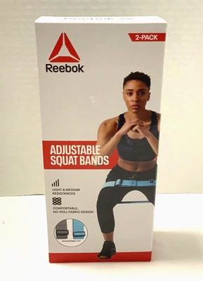 Reebok Adjustable Squat Bands 2 pack BRAND NEW IN BOX SEALED - Image 1 of 4