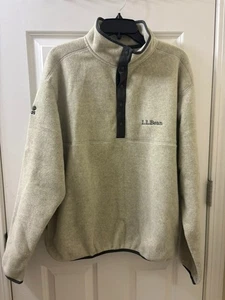 NUOVO LL Bean Bean's Classic Snap Fleece II Pullover Maglione Uomo L Donna XL - Foto 1 di 8