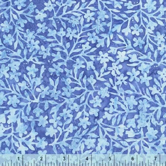 Anthology Batik Fabric | Limelight Periwinkle Mini Flowers & Vine | YARD - Image 1 of 1