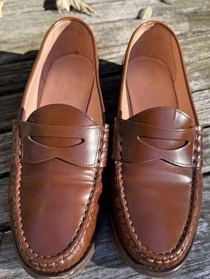 Женские кожаные мокасины J Crew Winona цвет Penny Loafer коричневый размер 7 опрятные Academia Classic - Изображение 1 из 4