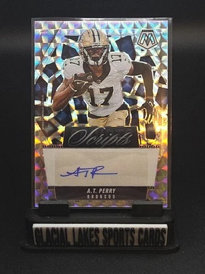 2025 Panini Mosaic Football A.T. Perry Scripts #SCR-ATP Silver Mosaic Auto  - Image 1 of 4