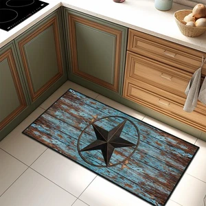 Western Rugs 2x4 Small Area Rug,Barn Texas Star on Old Wooden Plank,Ultra-Thi... - Bild 1 von 7