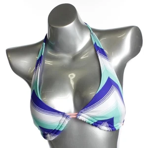 Hobie Junior S Swim Top Triangle Blue Geometric Bikini Stretch - Picture 1 of 4