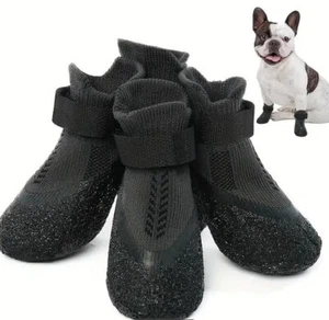 Hundesocken 4Set Outdoor Wasserdicht fester Gummisohle Pfotenschutz Hundeschuh - Bild 1 von 9