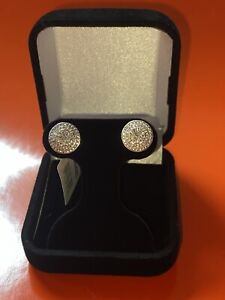 NEW! EFFY ENY STERLING SILVER & DIAMOND  STUD  EARRINGS / $175